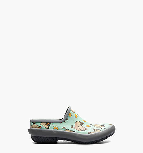 Patch Clog Chickens Women's Clogs in Aqua Multi for $115.00