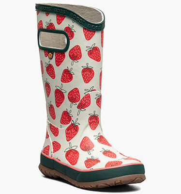 Rainboot Strawberries Kids Rainboots in Moss Multi for $70.00
