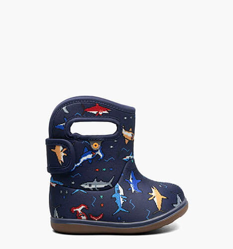 Baby Bogs II - Pixel Shark Baby Boots in navy multi for $75.00