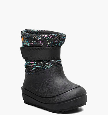 Baby Snow Shell - Metallic Stripes Baby Boots in Black Multi for $70.00