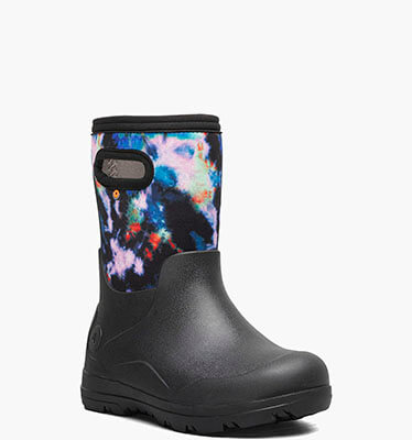 York Seamless Tie Dye Kids' Winter Boots in Black Multi for $100.00