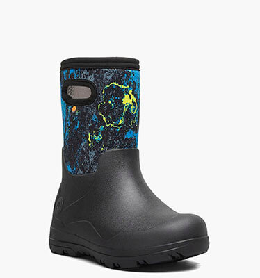 York Seamless Acid Camo Kids' Winter Boots in Black Multi for $100.00
