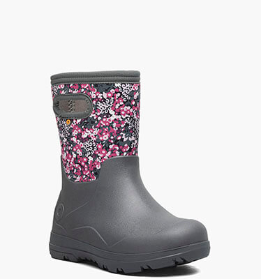 York Seamless Impressionist Floral Kids' Winter Boots in Gray Multi for $100.00