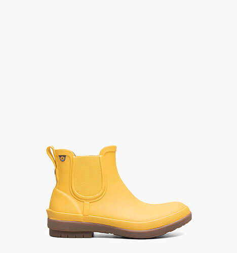 Amanda II Chelsea Women's Slip On Rain Boots in Mustard Multi for $115.00